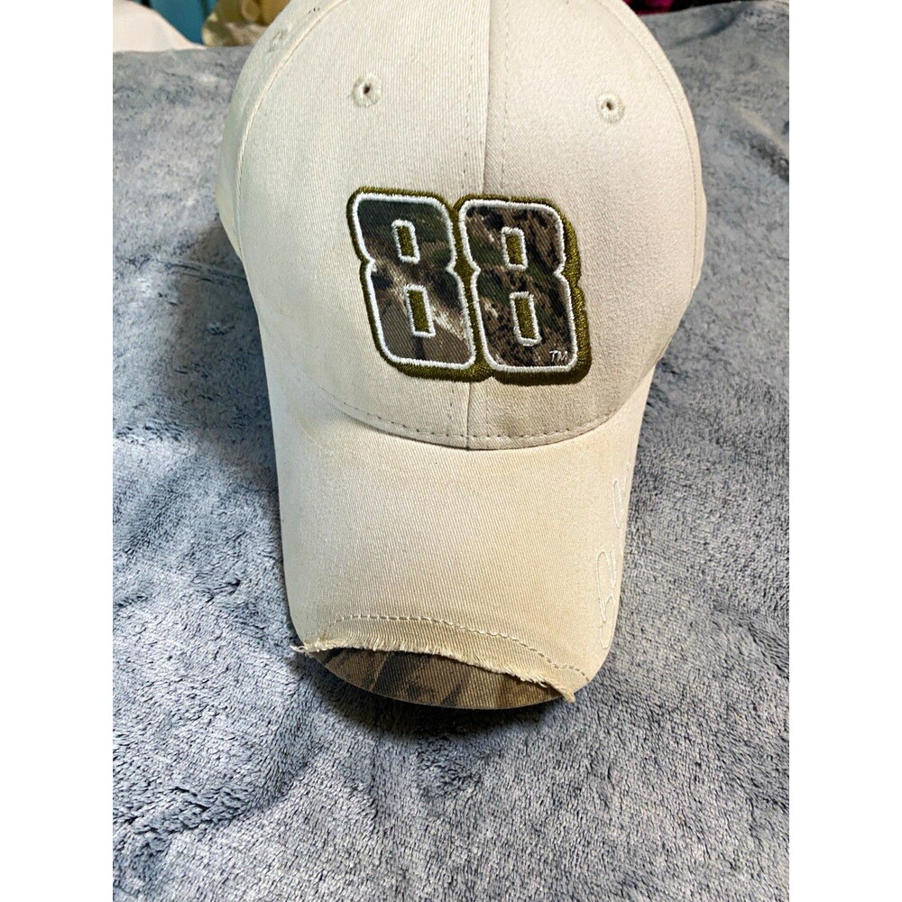 Winners Circle NASCAR #88 Beige Cap Hat w/ Camouflage Brim Adjustable